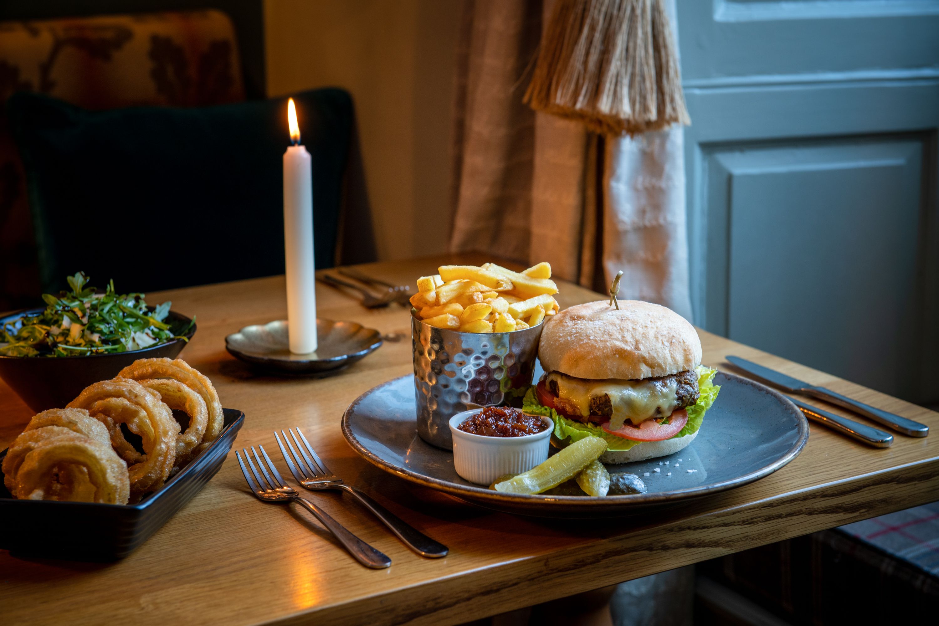 burger in the restaurant