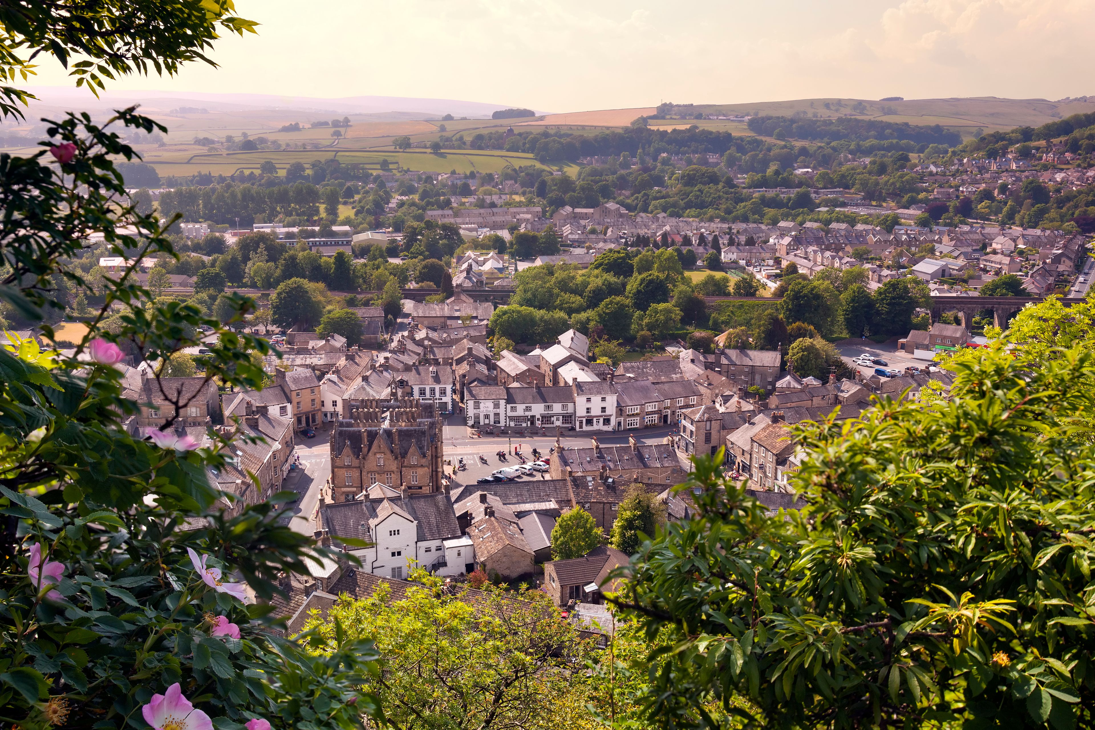 views over the bustling market town of settle